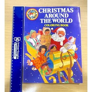 Vintage Christmas Around The World Coloring Book Creative Child Press 1980s